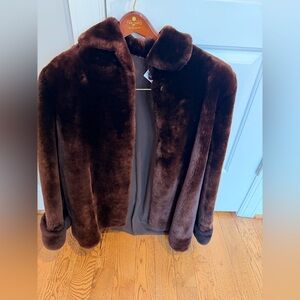 Luxurious Brown Faux Fur Coat Vintage 1050s